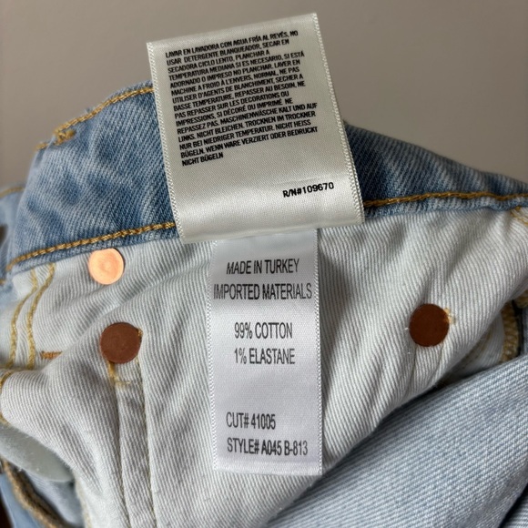 Agolde Jamie High Rise Hidden Button Fly Classic Distressed Jeans Size 27 (Read) - Picture 5 of 7